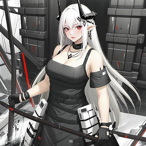 Illustration of Mudrock (obsidian) (arknights), arknights in the style of Hanpenmaru