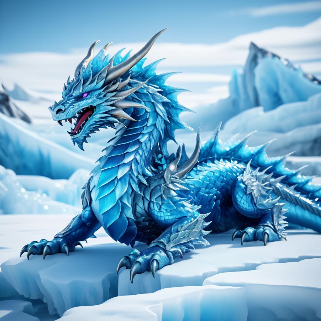 Majestic Ice Dragon on Arctic Glacier