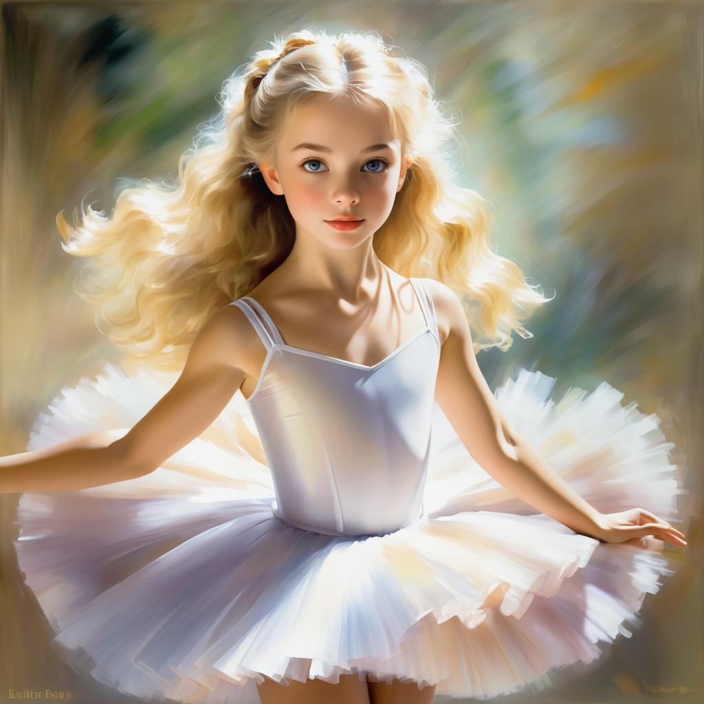 Graceful Ballerina Portrait in Degas Style