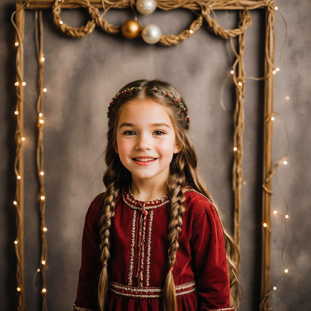 Whimsical Holiday Photo Shoot with Young Girl