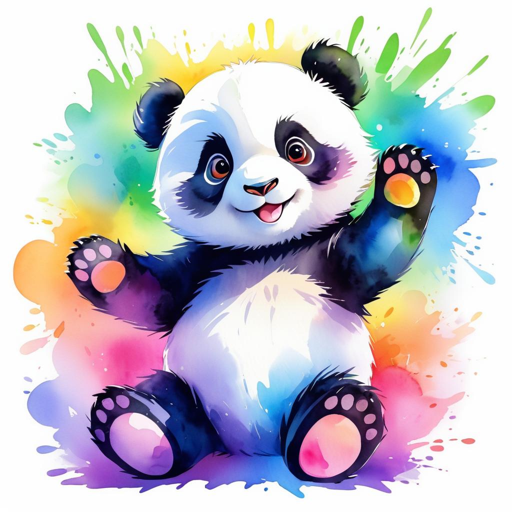 Adorable Watercolor Panda Illustration