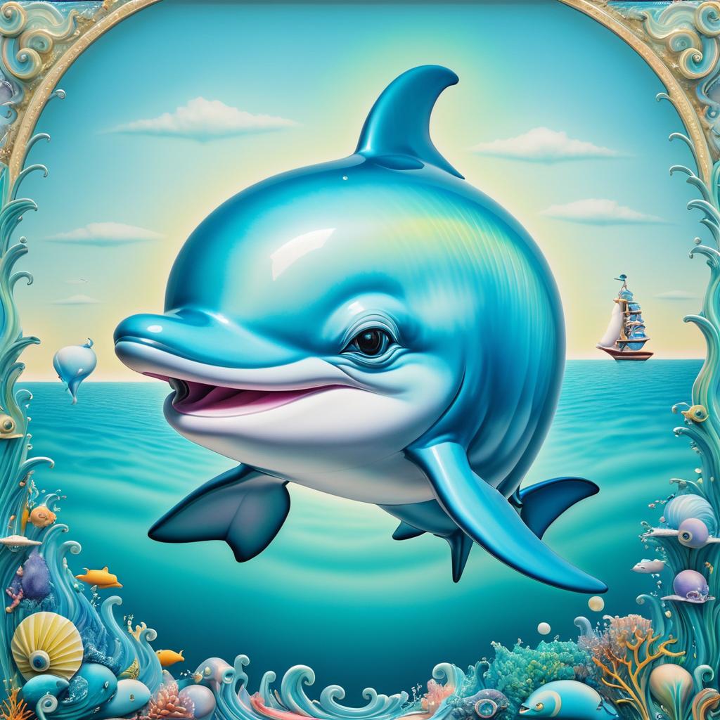 Surreal Dolphin in Fashionable Ocean Scene