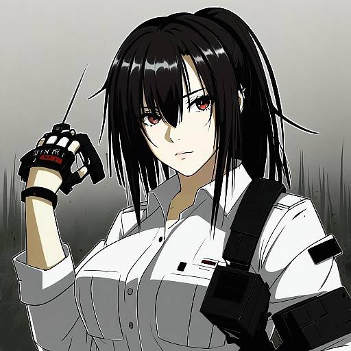 Illustration of Angelia (girls' frontline), girls' frontline in the style of Ri-net