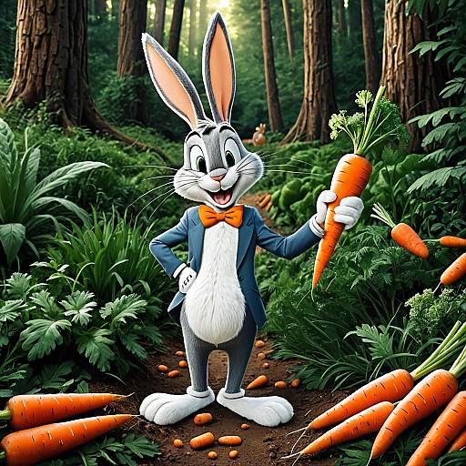 Playful Bugs Bunny in Classic Cartoon Style