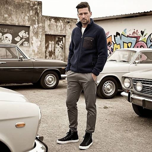 Casual Man in Vintage Urban Setting