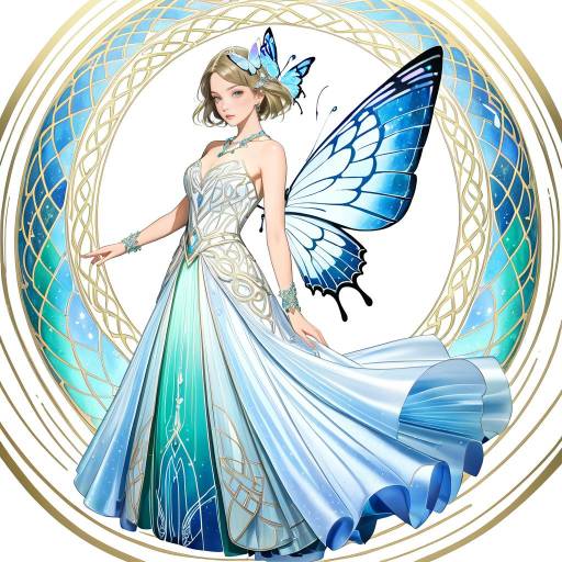 Enchanting Celtic-Inspired Girl in Satin Gown Enchanting Celtic-Inspired Girl in Satin Gown
