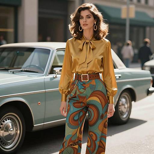 Glamorous 1970s Fashion Street Scene