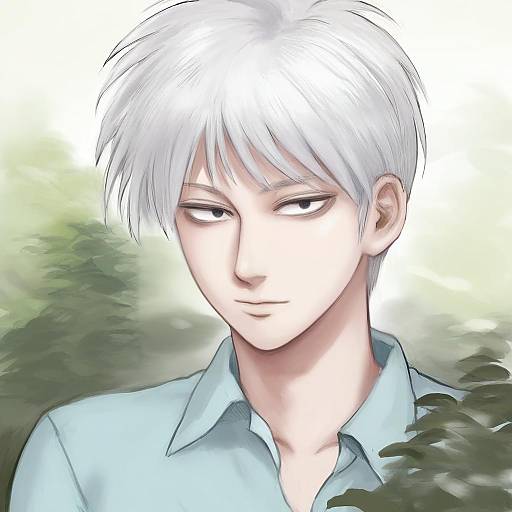 Illustration of Akagi shigeru, fukumoto mahjong in the style of Shu-mai