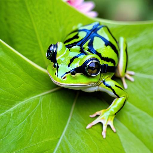 Dynamic Frog with Goggles in Green Setting Dynamic Frog with Goggles in Green Setting
