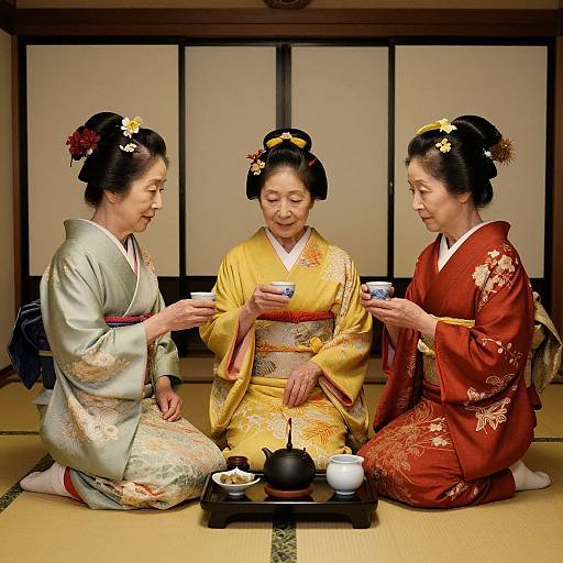 Elegant Japanese Tea Ceremony Scene