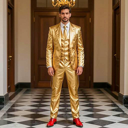 Elegant Male Costume Portrait in Hallway