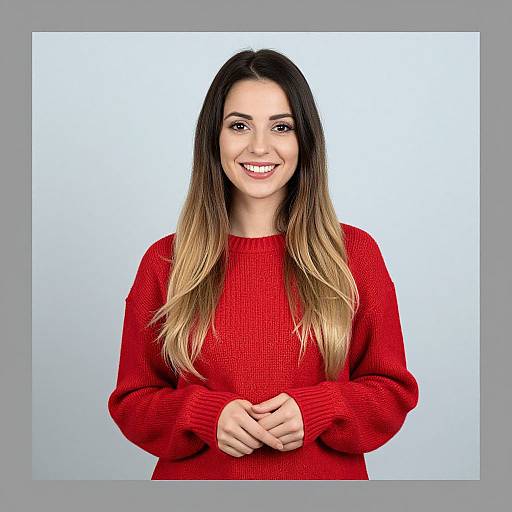 Smiling Woman with Ombre Hair