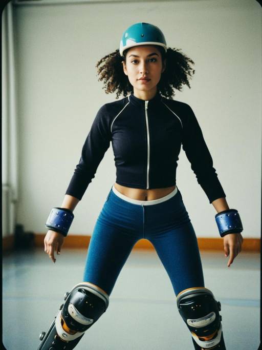 Woman in Roller Skating Outfit