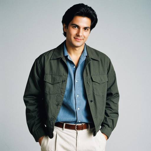 Young Man in 80s Casual Outfit
