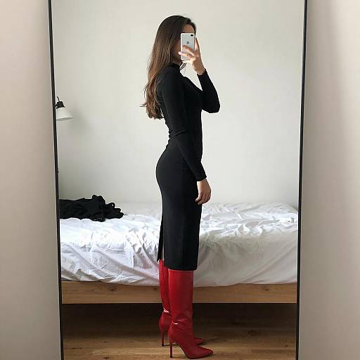Stylish Woman Taking a Mirror Selfie