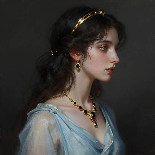 Elegant Woman in Gold Adornments