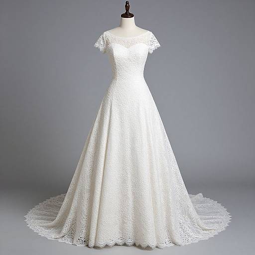 Elegant White Lace Wedding Dress