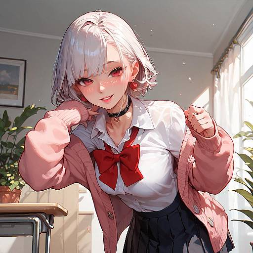 Anime Girl in Gekkoukan High School Uniform