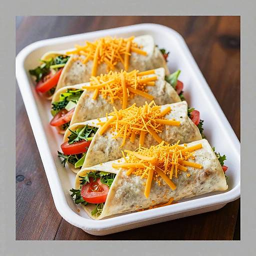 Cheese Topped Burritos on Tray