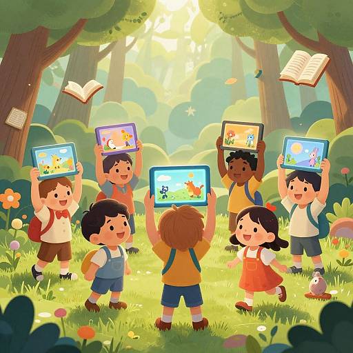 Whimsical Magical Forest Kids Scene