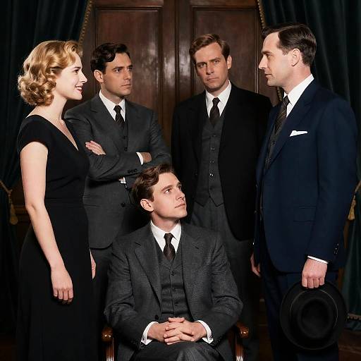 Vintage Group Portrait in Formal Attire