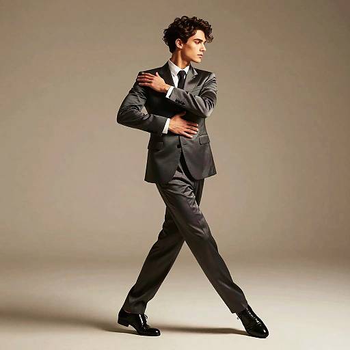 Wavy Mullet Male Dancer Fashion