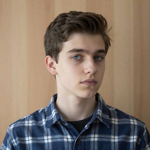 Portrait of a Young Man in Plaid