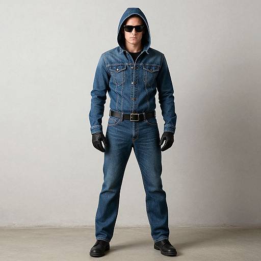 Realistic Male Superhero in Denim