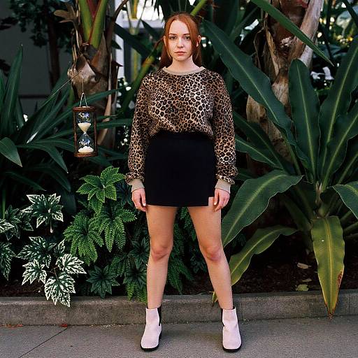 Hourglass Woman in Tropical Garden