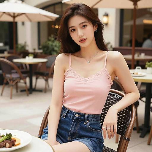 Casual Chic Woman at Courtyard Steakhouse