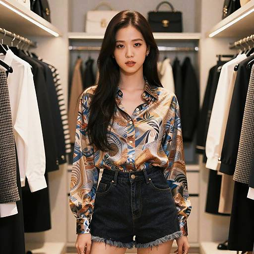 Photorealistic Jisoo in Designer Closet
