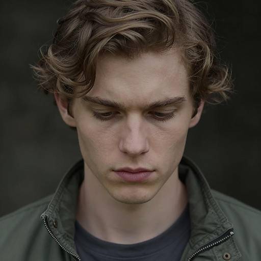 Somber Portrait of a Young Man