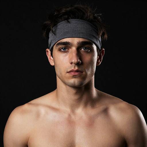 Intense Portrait of a Shirtless Man