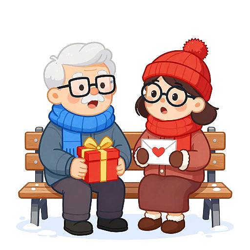Elderly Couple's Winter Surprise