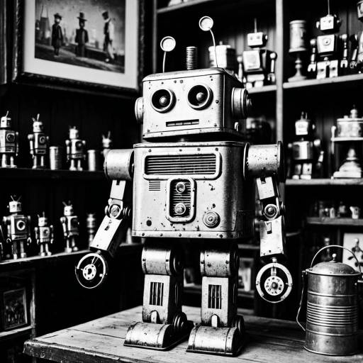 Rusty Tin Robot in Antique Shop