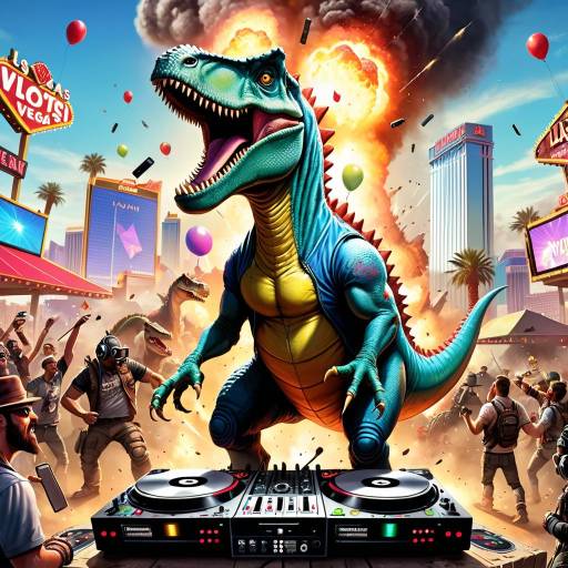 Dinosaur DJ in Explosive Vegas Party