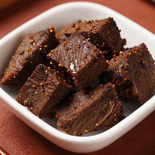 Close-Up of Rustic Spiced Meat Chunks