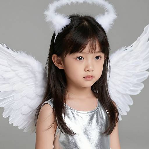 Close-Up of Silver Angel Girl
