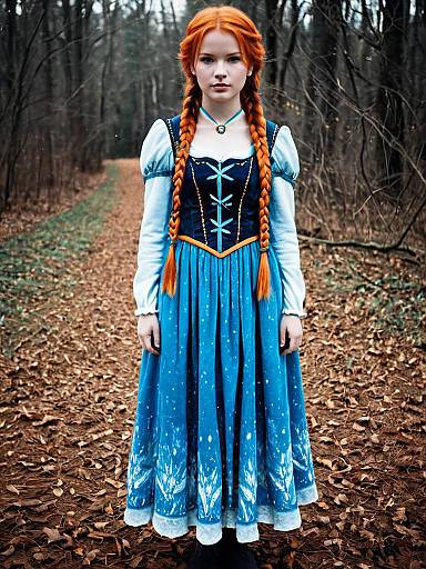 Realistic Frozen Princess in Twin Braids