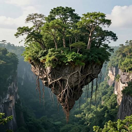 Floating Island with Hanging Roots