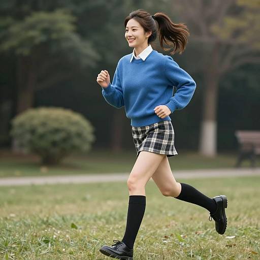 Young Woman Running Outdoors