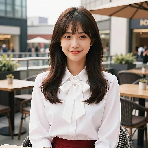 Portrait of a Girl at Rooftop Cafe