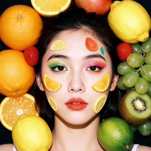 Vibrant Fruit-Inspired Colorful Portrait