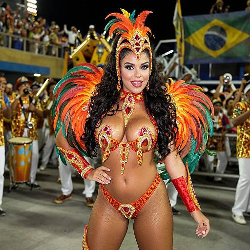 Vibrant Rio Carnival Showgirl Costume
