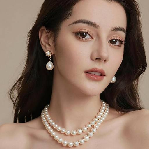Elegant Woman in Pearls and Glamour
