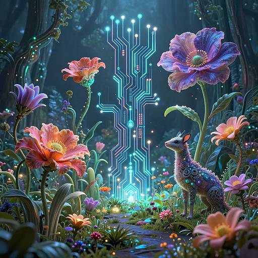 AI Circuitry Meets Nature's Beauty