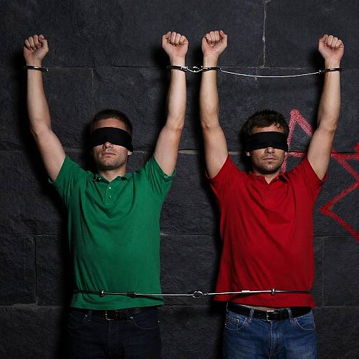 Captive Men in a Dimly Lit Environment