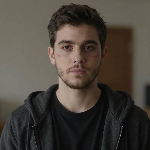 Young Man in Dark Hoodie Portrait