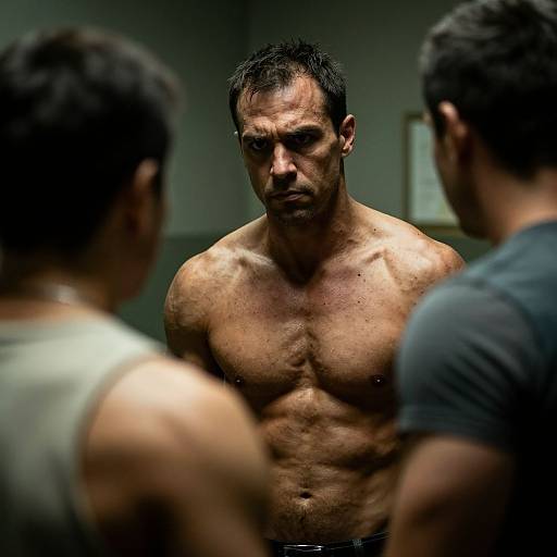 Muscular Cop Interrogation Scene