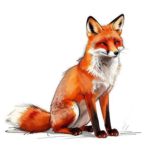 Whimsical Digital Fox Sketch